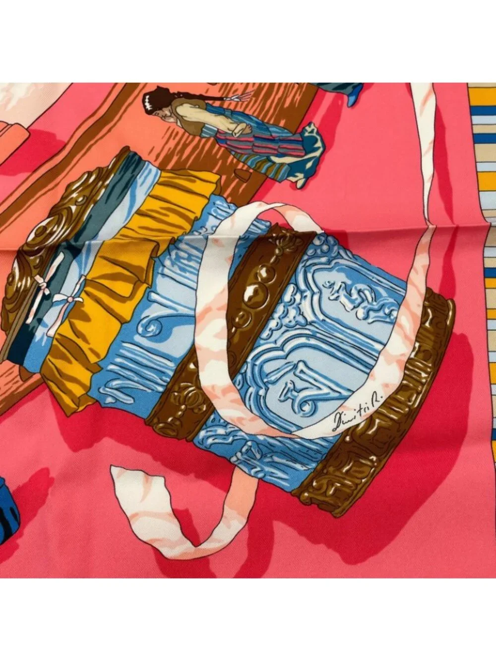 Hermes Carre 90 Prieres AU Vent Prayer in the Wind Silk Scarf Pink - Picture 6 of 8